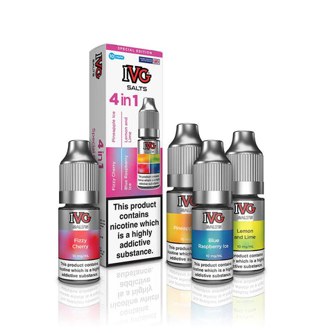 IVG 4 In 1 Salts Nic Salts 10ml E-Liquids Pack of 4 -Vape Puff Disposable