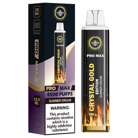 The Crystal Pro Max Gold Edition 4500 Disposable Pod Device - Vape Puff Disposable