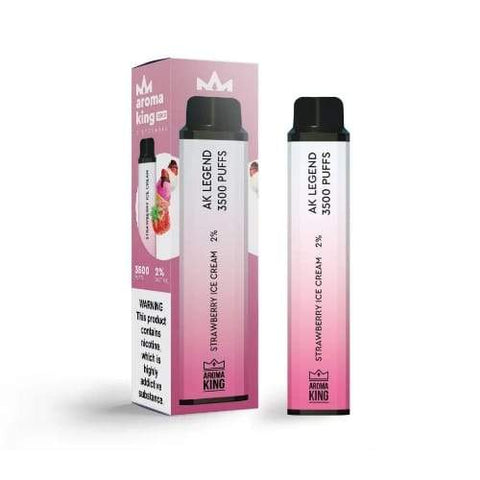 Aroma King 3500 Disposable Vape Pod (Box of 10) - Strawberry Ice Cream -Vape Puff Disposable