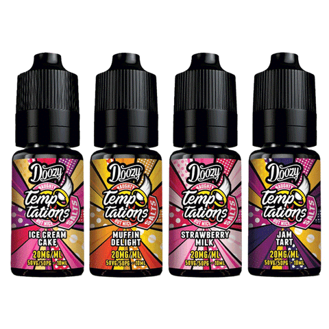 Doozy Temptations Nic Salt 10ml E-Liquids Pack of 10 -Vape Puff Disposable