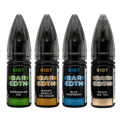 Riot Bar EDTN Nic Salt 10ml E-Liquids Pack of 10 -Vape Puff Disposable