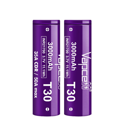 Vapcell T30 21700 Rechargeable Vape Battery - 3000mAh 35A -Vape Puff Disposable